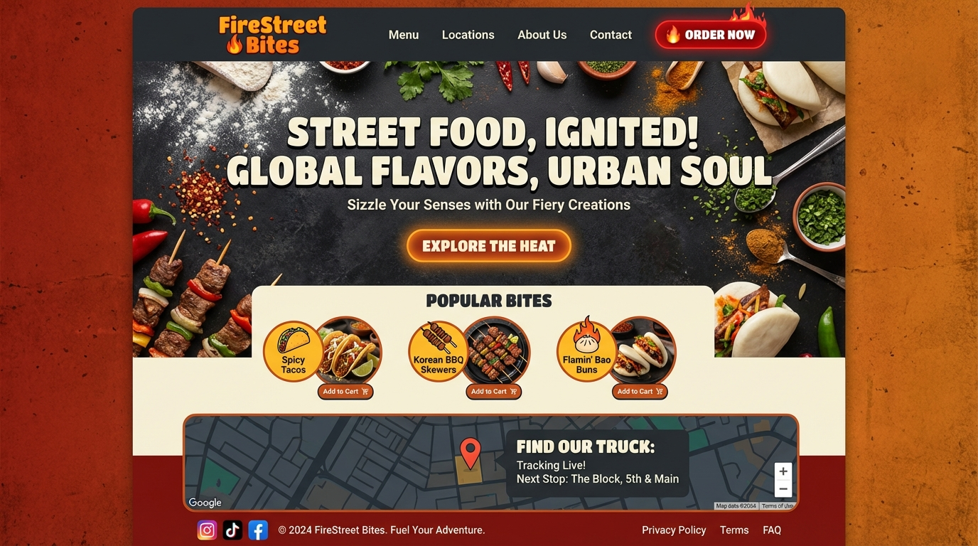 Firestreet Bites Landing Page preview